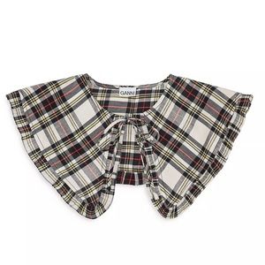 GANNI checkered frill collar
